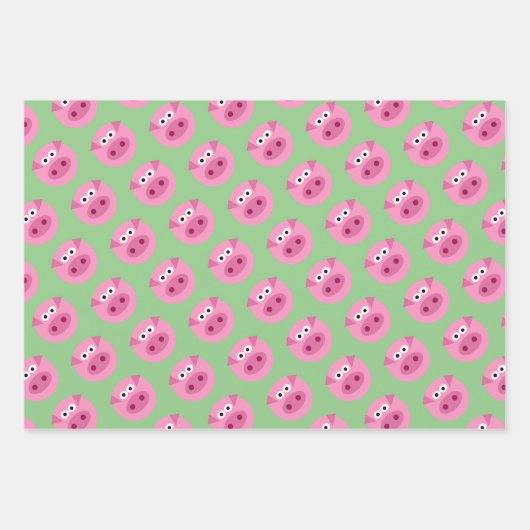 Pig-Gesicht Cartoon, kundenspezifische Farbverpack Geschenkpapier Set (Vorderseite 2)