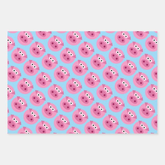 Pig-Gesicht Cartoon, kundenspezifische Farbverpack Geschenkpapier Set (Vorderseite)