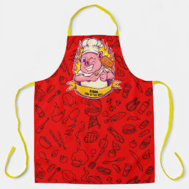 Pig Grillen auf der Grill-Koch anpassen Schürze