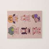 Pig Halloween Devil Pumpkin Vampire Costume Jigsaw Puzzle (Horizontal)