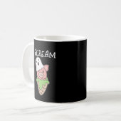 Pig Halloween Ghost I Schrei Eiscreme Puff Kaffeetasse (Vorderseite Links)