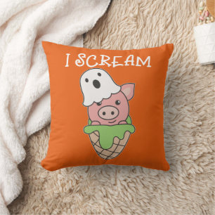 Pig Halloween Ghost I Schrei Eiscreme Puff Kissen