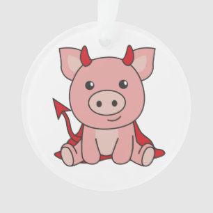 Pig Halloween Niedlicher Teufel Hexenkostüm Ornament