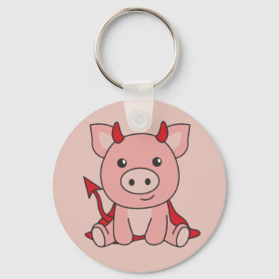 Pig Halloween Niedlicher Teufel Hexenkostüm Schlüs Schlüsselanhänger