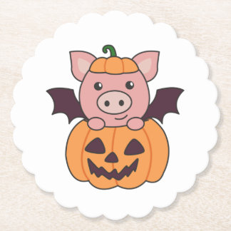 Pig Halloween Pumpkin Bat Kostüm Untersetzer