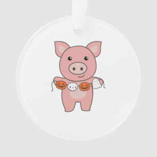 Pig Happy Halloween Pumpkin Bat Kostüm Ornament