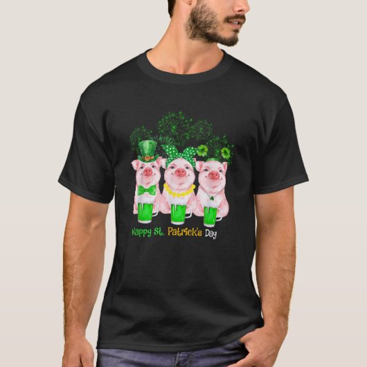 Pig Happy St Patricks Day Family Bauer Lo T-Shirt (Vorderseite)