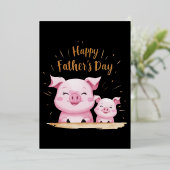 Pig Happy Vatertag Folieneinladung (Stehend vorne)
