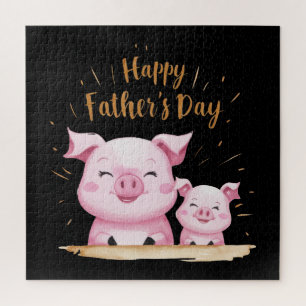 Pig Happy Vatertag Puzzle