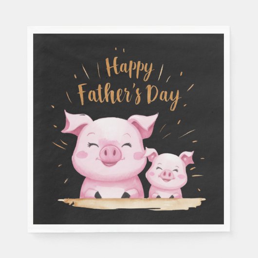 Pig Happy Vatertag Serviette (Vorderseite)