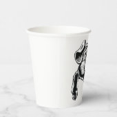 Pig Head Farm Animal Drawing in Black White Pappbecher (Rechts)