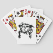 Pig Head Farm Animal Drawing in Black White Spielkarten (Rückseite)