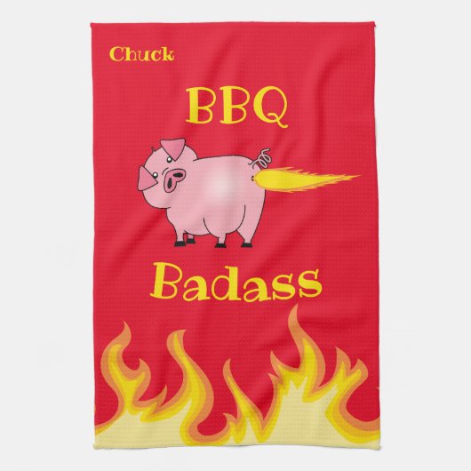 Pig-Hintern-GRILLEN Badass Geschirrtuch (Vertikal)