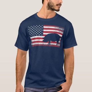 Pig Hog Farm Farmer 4th of July  American Flag Ame T-Shirt