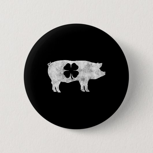 Pig Hog Grillen Meat Gift St. Patrick's Day Kleebl Button (Vorderseite)