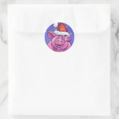 Pig Holiday Runder Aufkleber (Tasche)