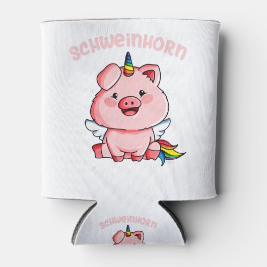 Pig Horn Einhorn Schweinekostüm Extravagantes Klei Dosenkühler (Vorderseite)