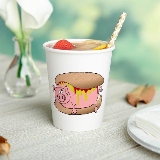 Pig Hot Dog Pappbecher
