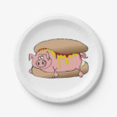 Pig Hot Dog Pappteller (Vorderseite)