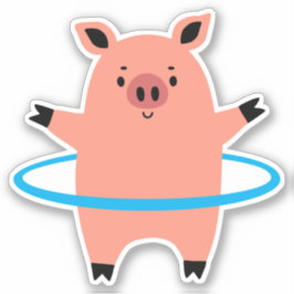 Pig Hula Hoop Aufkleber