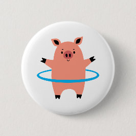 Pig Hula Hoop Button