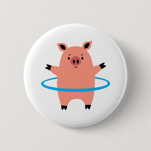 Pig Hula Hoop Button (Vorderseite)