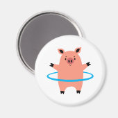 Pig Hula Hoop Magnet (Vorderseite/Rückseite)