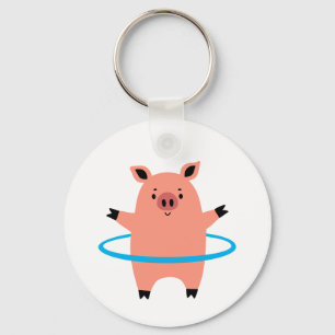 Pig Hula Hoop Schlüsselanhänger