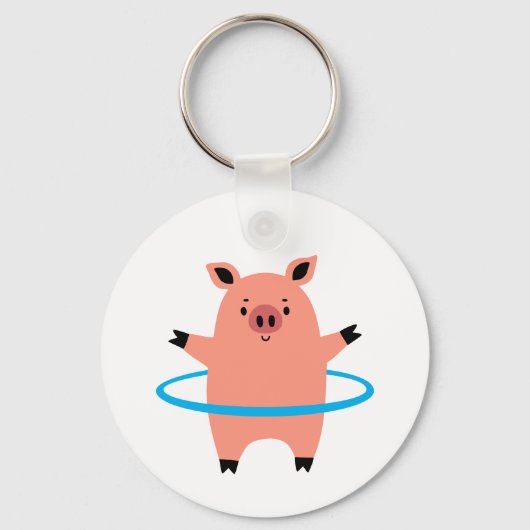 Pig Hula Hoop Schlüsselanhänger (Vorderseite)