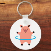 Pig Hula Hoop Schlüsselanhänger (Vorderseite)