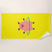 Pig Hula Hoop Strandtuch (Vorderseite)