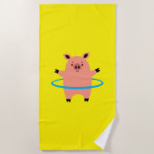 Pig Hula Hoop Strandtuch (Vorderseite)
