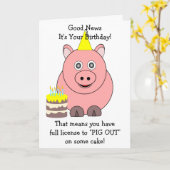 Pig Humour Birthday Card Karte (Gelbe Blume)