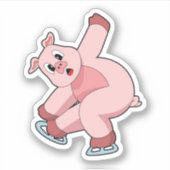 Pig Ice Skaten Ice Skate Aufkleber (Vorderseite)