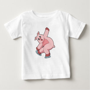 Pig Ice Skaten Ice Skate Baby T-shirt
