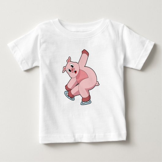 Pig Ice Skaten Ice Skate Baby T-shirt (Vorderseite)