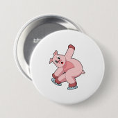 Pig Ice Skaten Ice Skate Button (Vorne & Hinten)