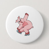 Pig Ice Skaten Ice Skate Button (Vorderseite)