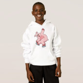 Pig Ice Skaten Ice Skate Hoodie (Vorne ganz)