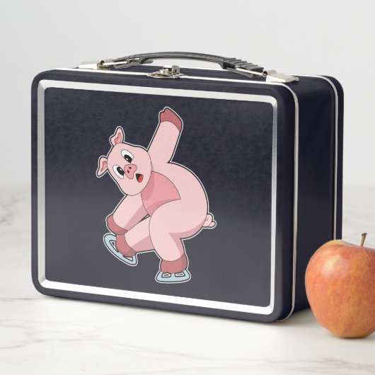 Pig Ice Skaten Ice Skate Metall Brotdose (Beispiel)