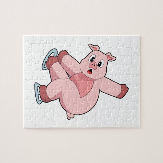 Pig Ice Skaten Ice Skate Puzzle (Horizontal)