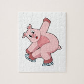 Pig Ice Skaten Ice Skate Puzzle (Vertikal)