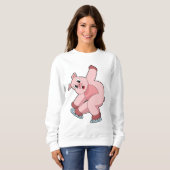 Pig Ice Skaten Ice Skate Sweatshirt (Vorne ganz)