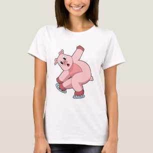 Pig Ice Skaten Ice Skate T-Shirt
