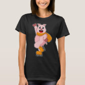 Pig Ice Skaten Ice Skate T-Shirt (Vorderseite)