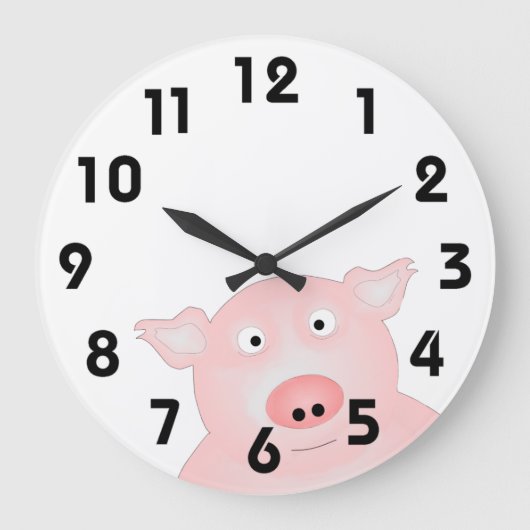 Pig in a Poke Clock Große Wanduhr (Vorderseite)