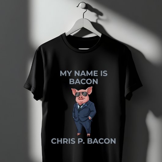 Pig in Suit Sunglasses Funny Pun T-Shirt