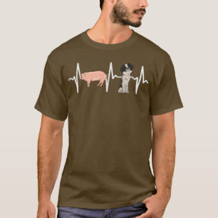 Pig Japanese Chin Heartbeat Dog Lover  T-Shirt