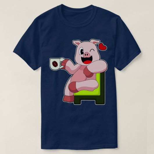 Pig-Kaffee T-Shirt (Design vorne)