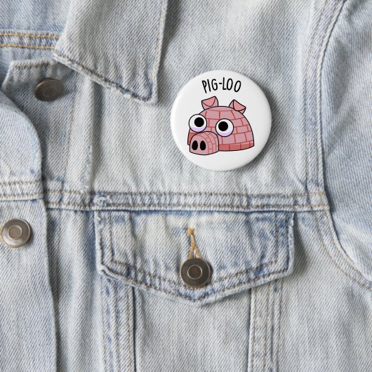 Pig-loo Funny Iglu Pun Button (Beispiel)